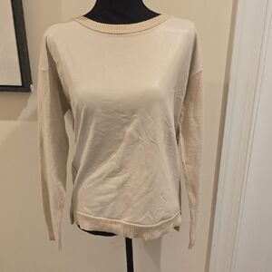 Express Cream Leather Sweater